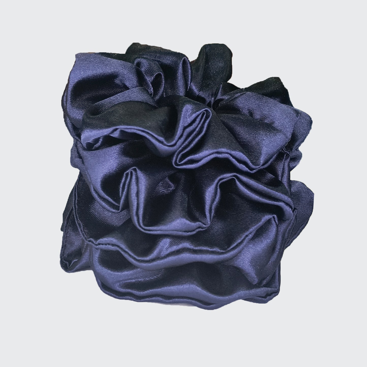 Premium Dark Blue Satin Scrunchie