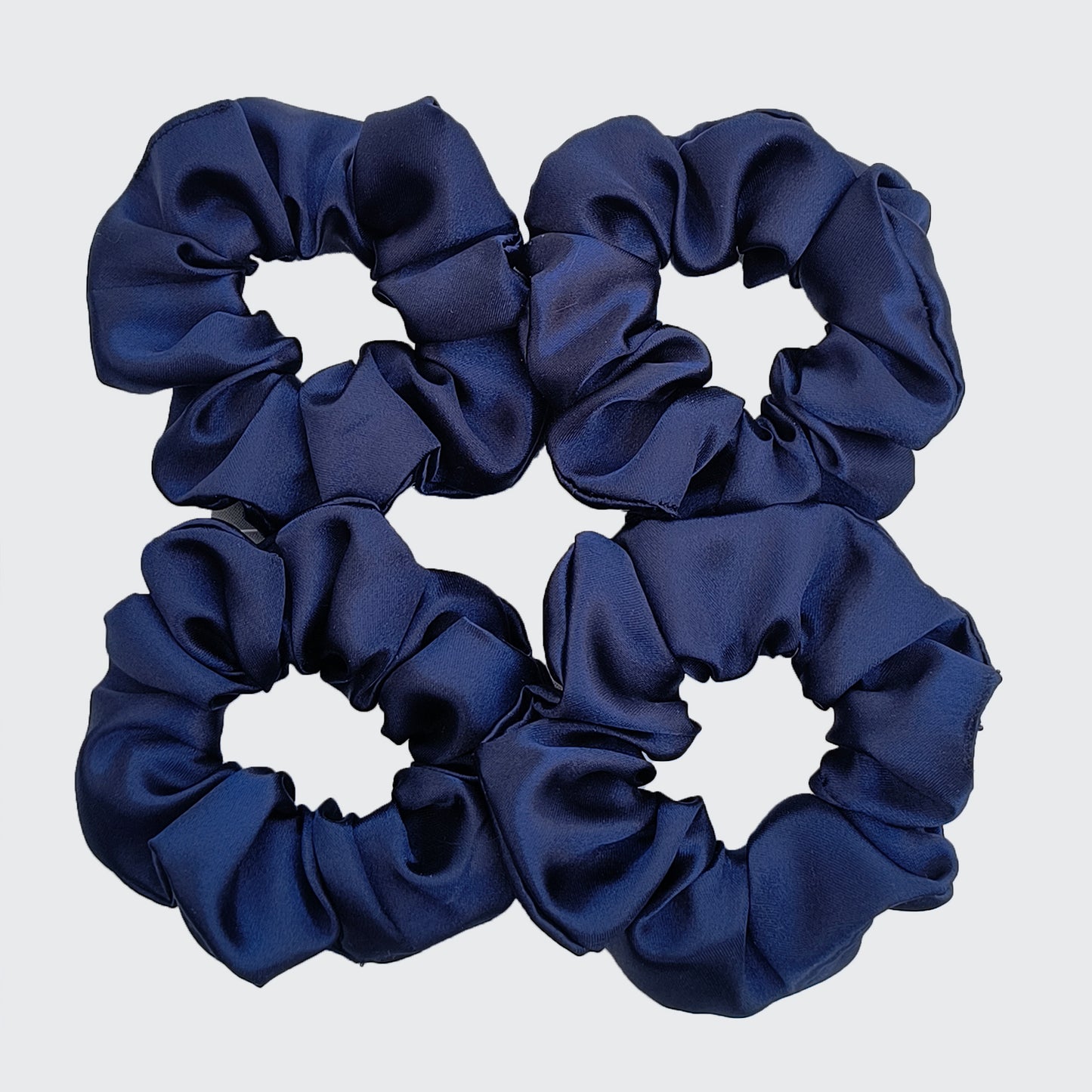 Premium Dark Blue Satin Scrunchie