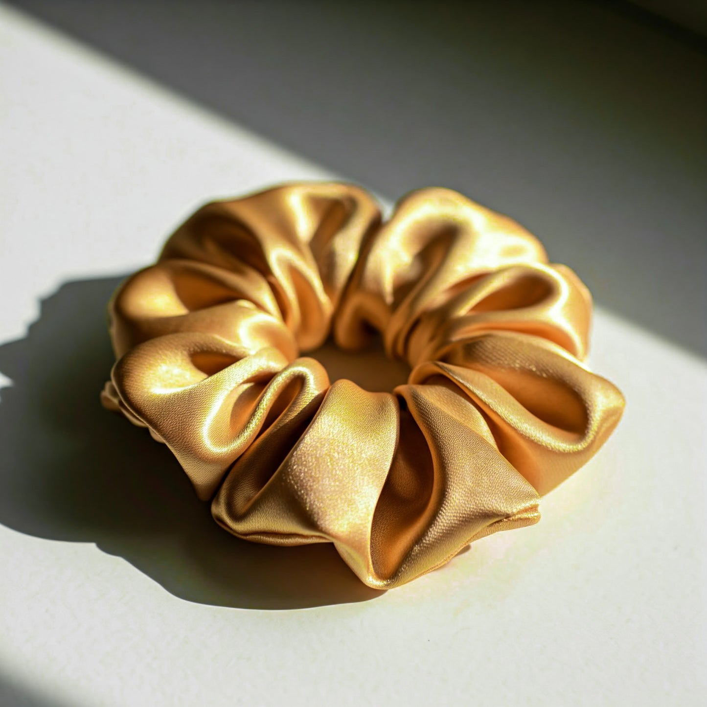 Warm Gold  Satin Scrunchies - Viyute