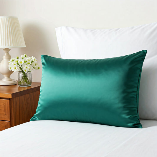 Dark Green Satin Pillowcase - Viyute