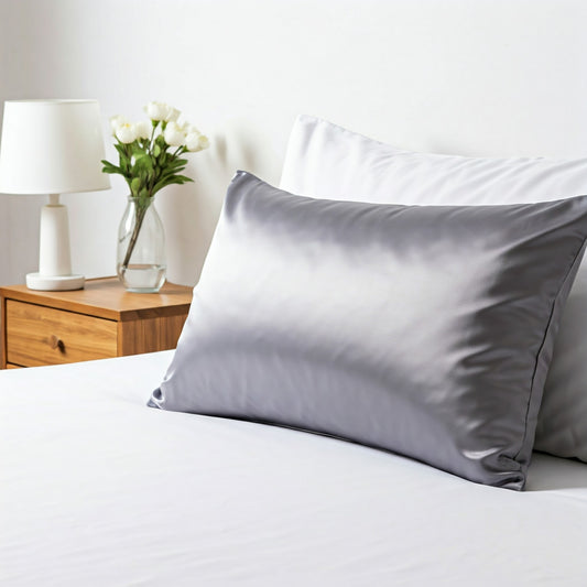 Gray Satin Pillowcase - Viyute