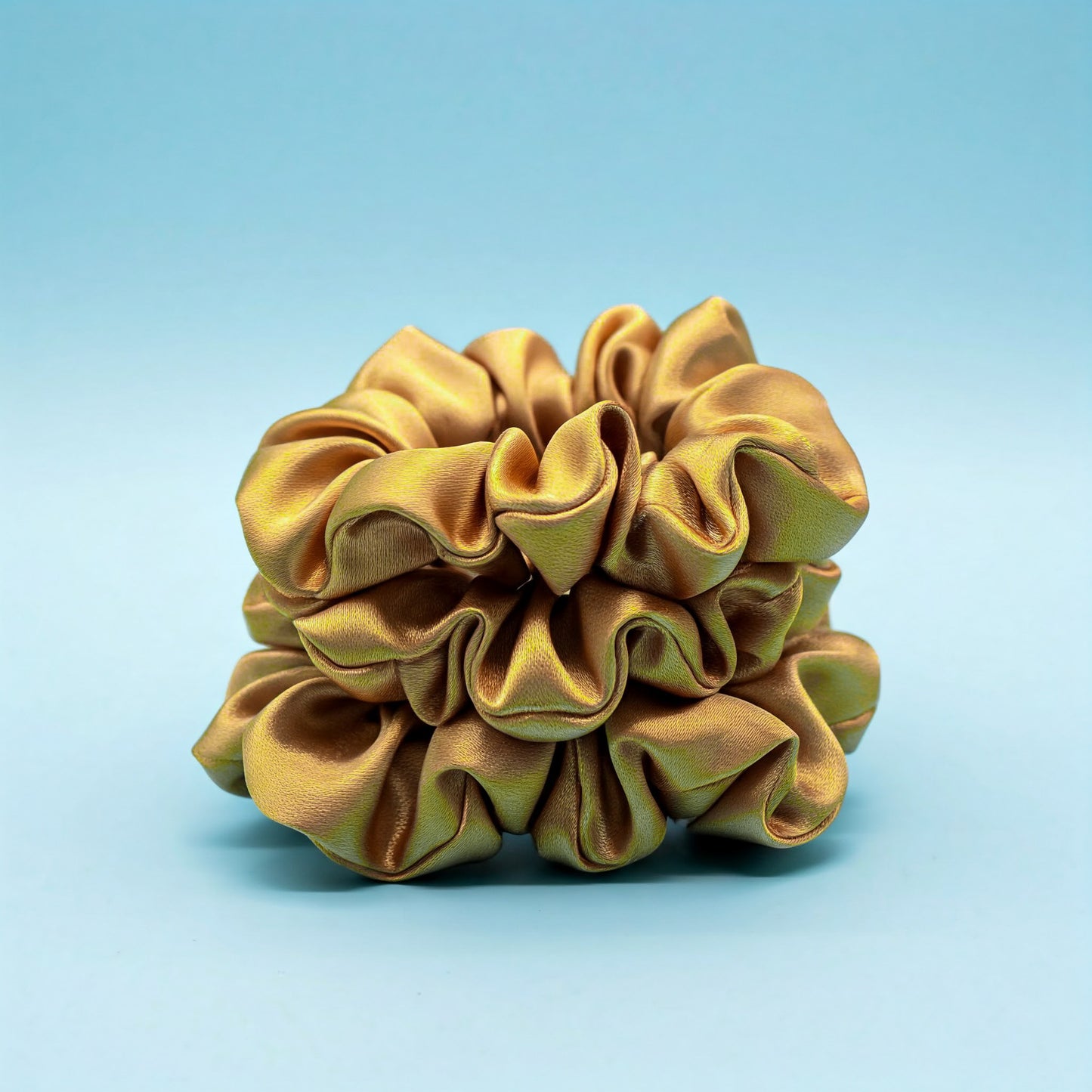 Warm Gold  Satin Scrunchies - Viyute