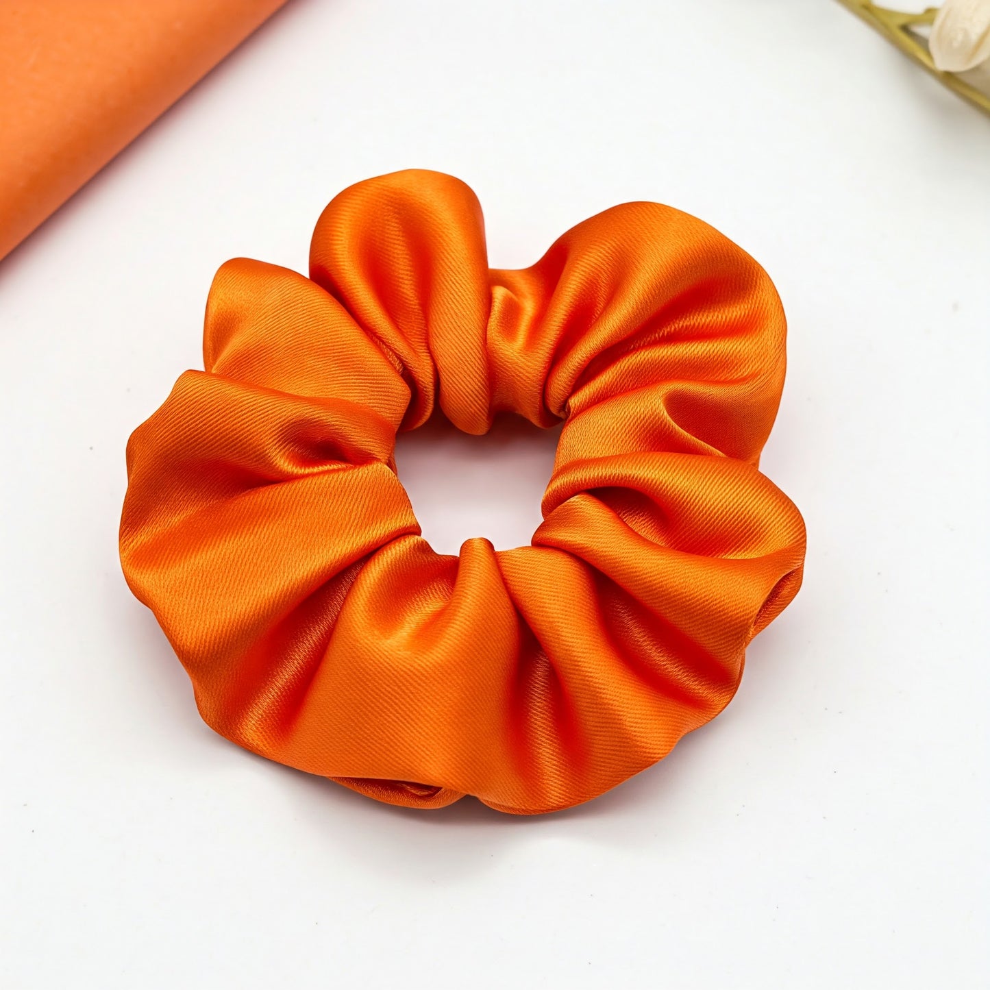 Orange Satin Scrunchies - Viyute