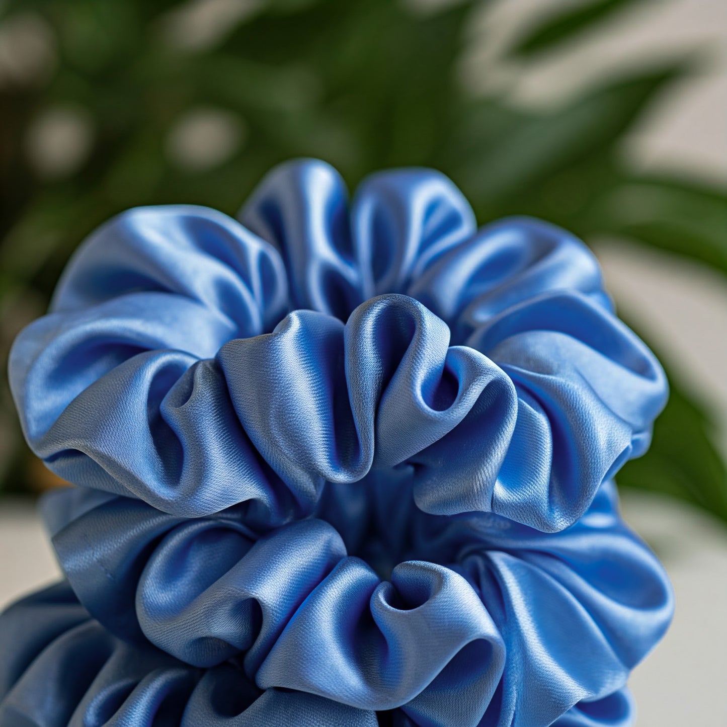 Pale Blue Satin Scrunchies - Viyute