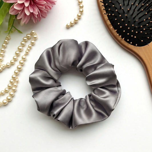 Gray Satin Scrunchies - Viyute