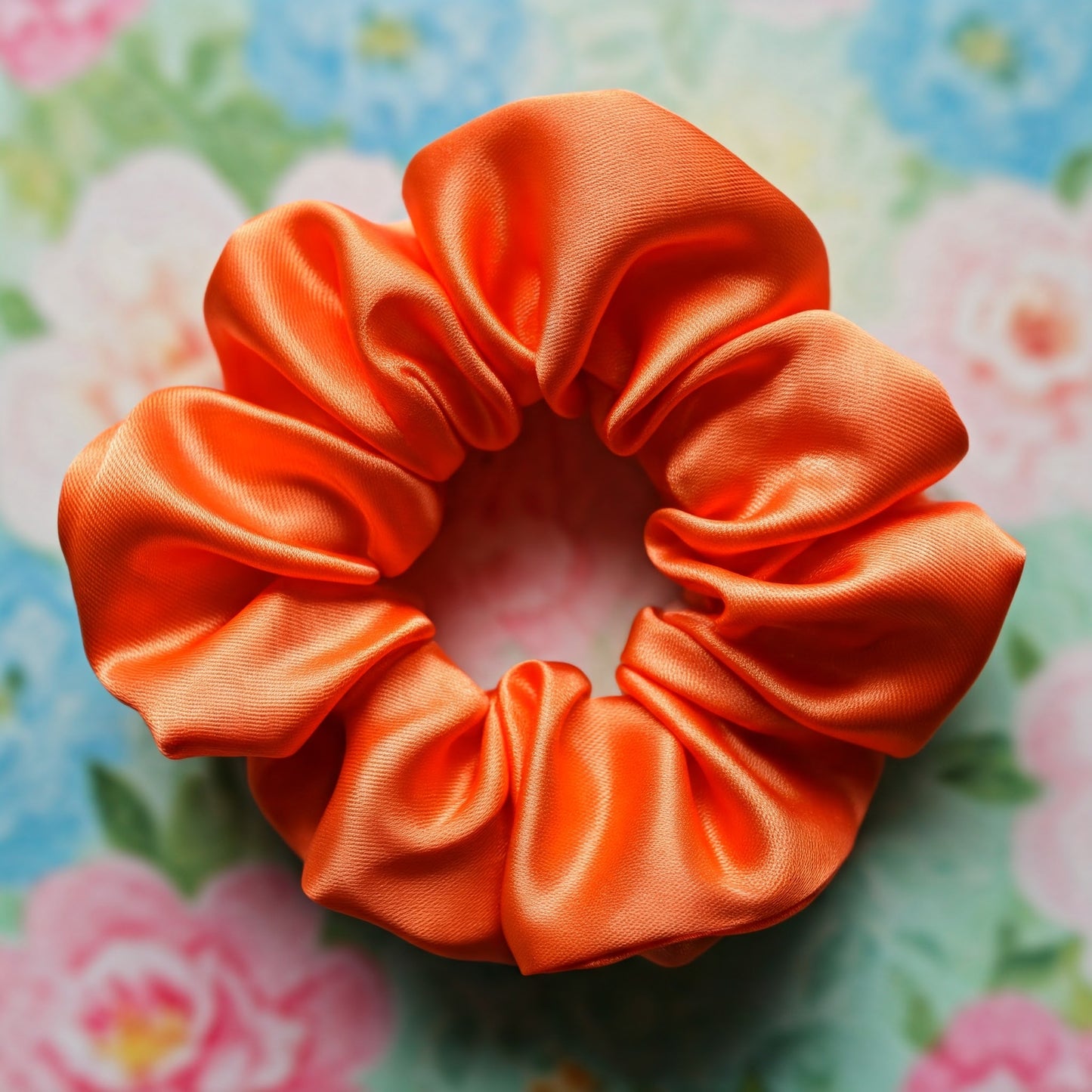 Orange Satin Scrunchies - Viyute