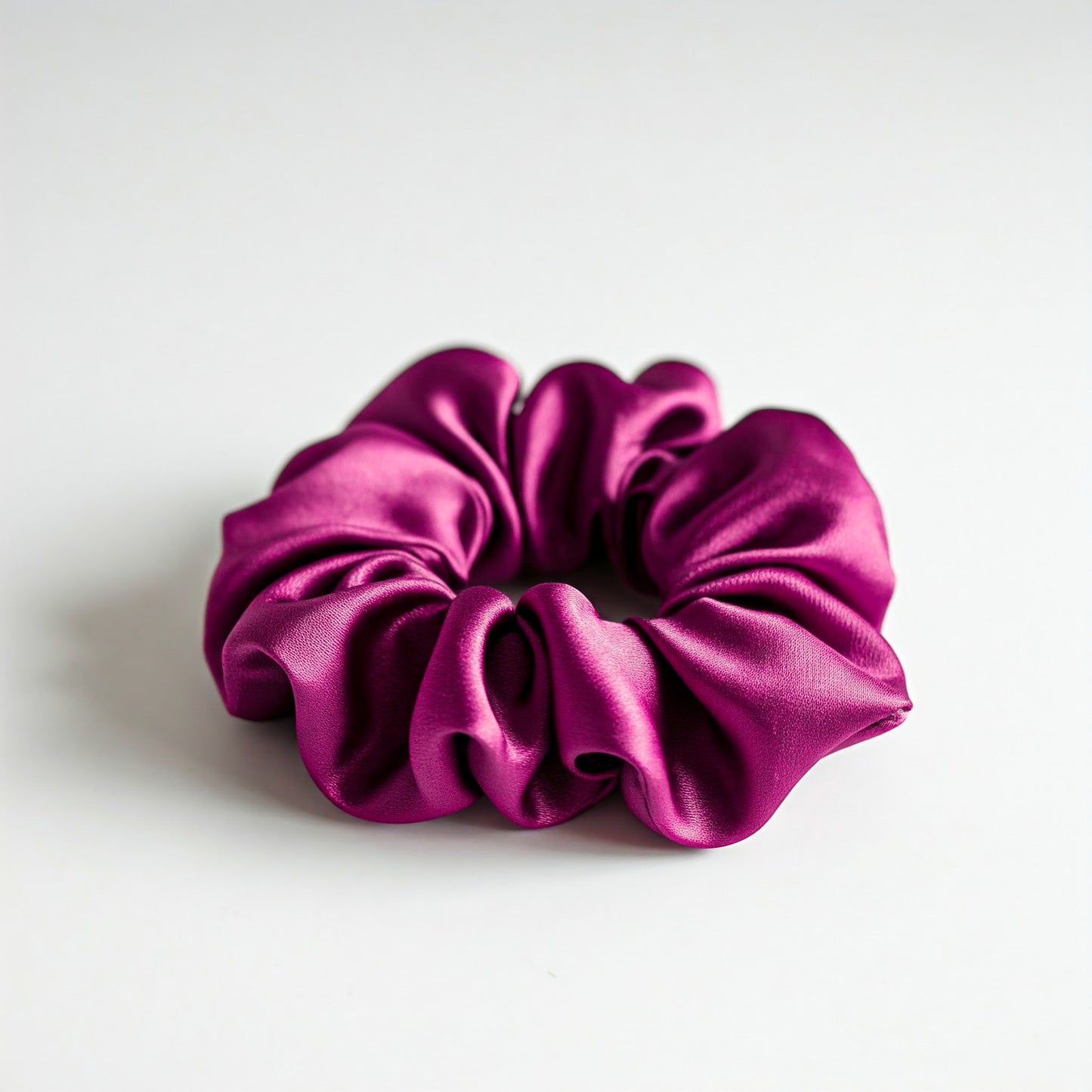 Crimson Pink Satin Scrunchies - Viyute