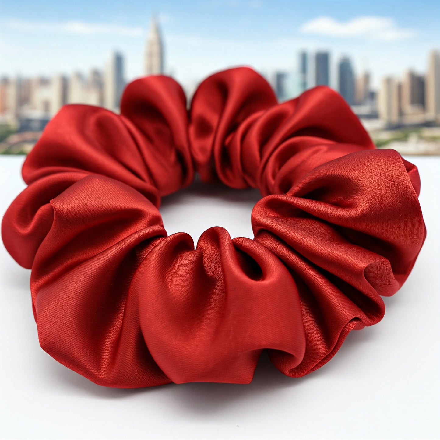 Red Satin Scrunchies - Viyute