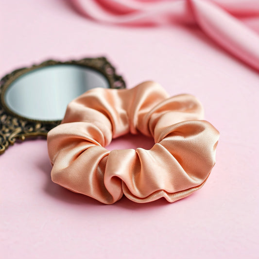 Peach Satin Scrunchies - Viyute