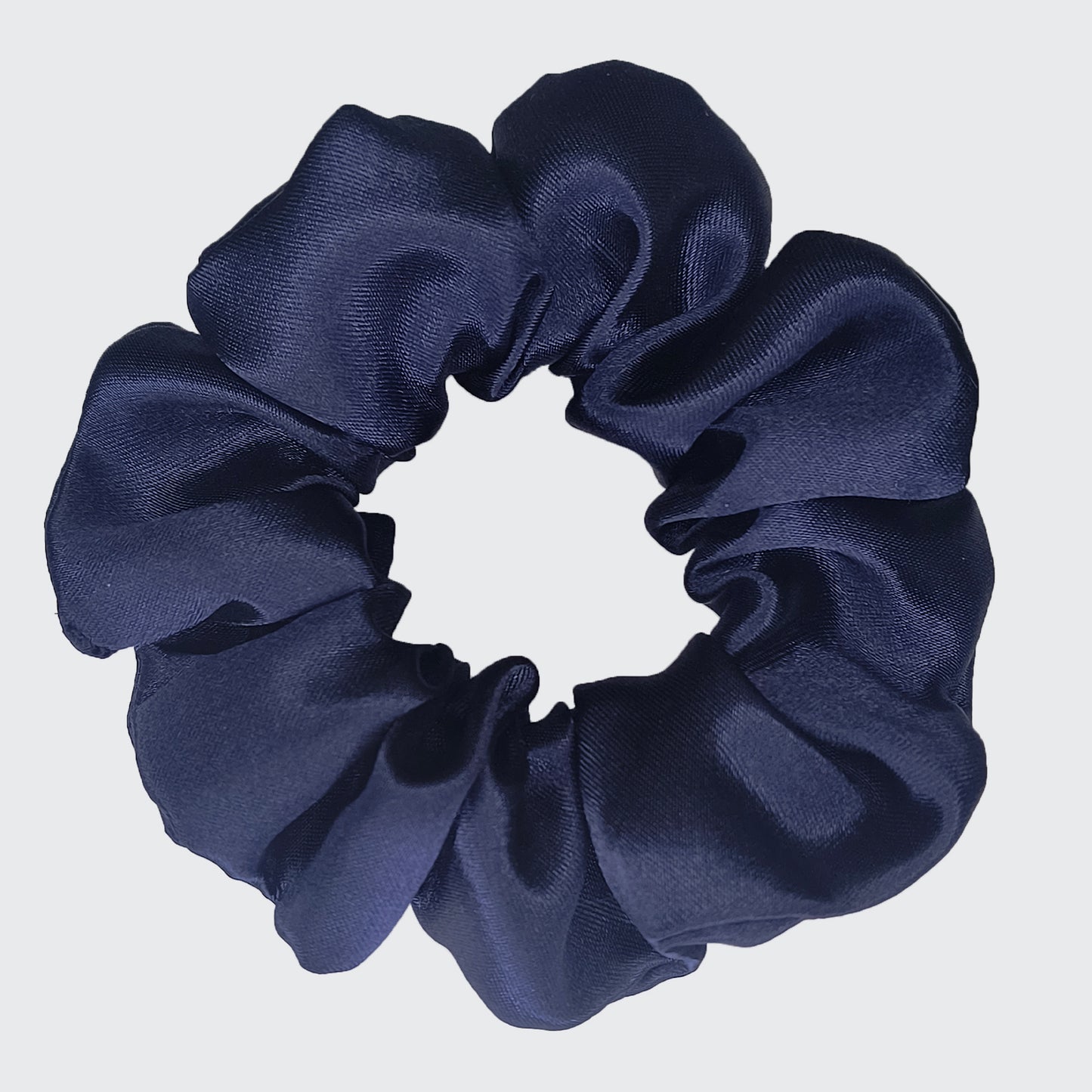 Premium Dark Blue Satin Scrunchie
