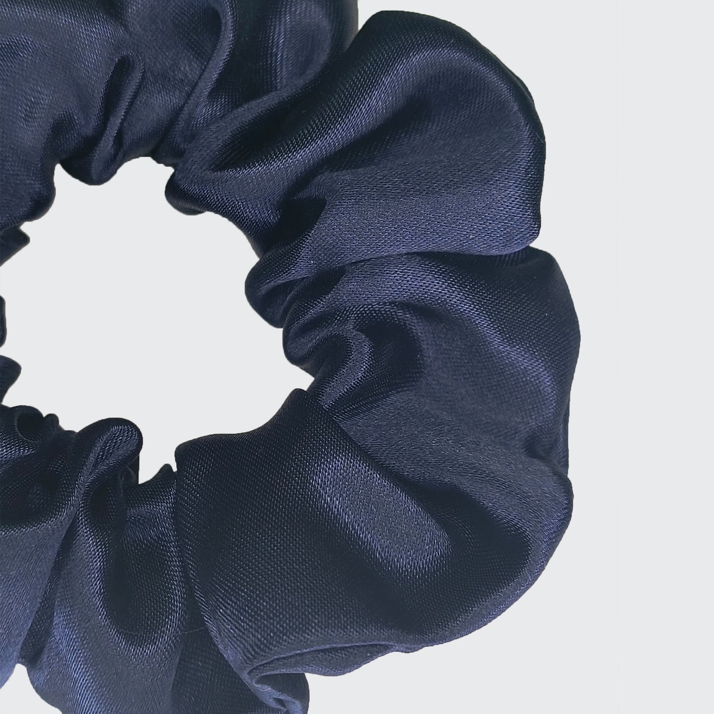 Premium Dark Blue Satin Scrunchie