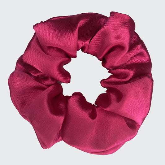 Premium Bright Pink Satin Scrunchie