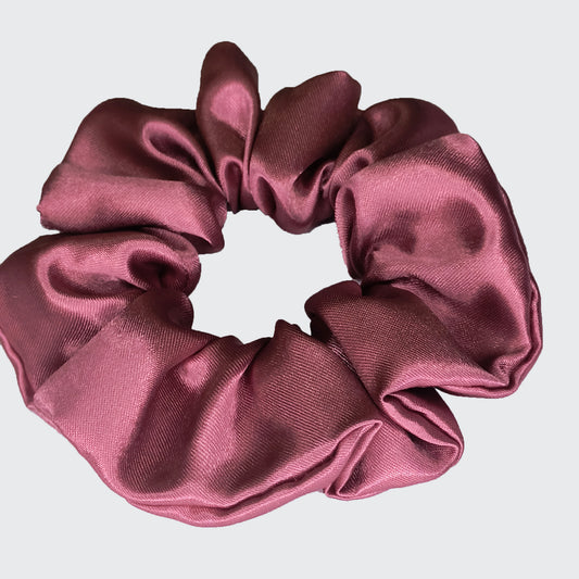 Premium Rose Pink Satin Scrunchie